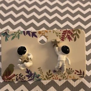 Astronaut stud earrings